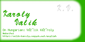 karoly valik business card